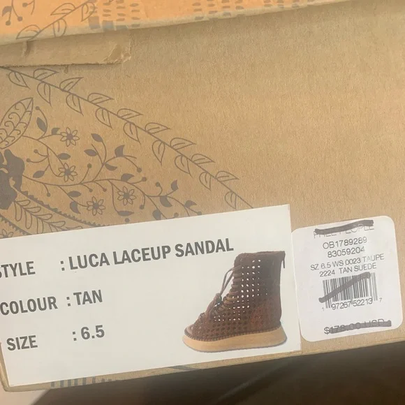💫HP‼️💫 NIB FREE PEOPLE Luca Lace-up Sandal in Tan, Sizes 6.5 & 8 - Picture 12 of 12